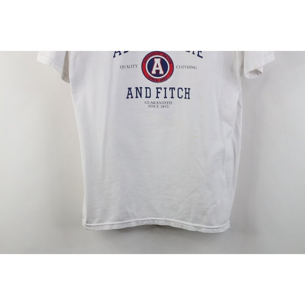 Vtg 90s Y2K Abercrombie & Fitch Mens M Distressed Spell Out Short Sleeve T-Shirt - Picture 3 of 14